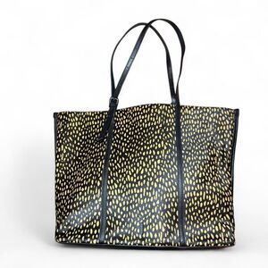 Thacker Kay 3 compartment Tote with calf hair animal print and leather